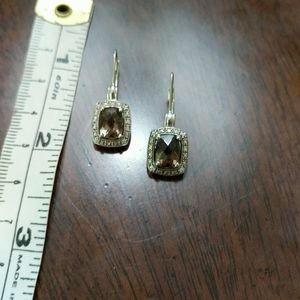 925 Sterling quartz drop  earrings